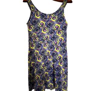 REI Tank Dress M Purple Geometric Stretch Casual Outdoor Activewear Hiking